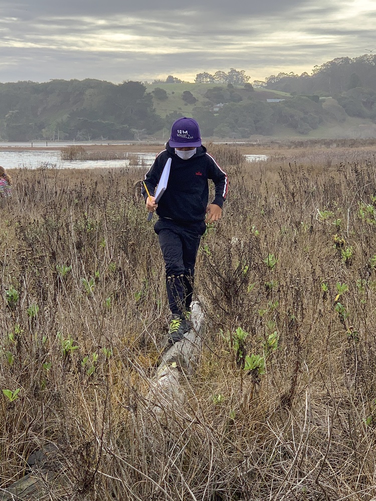Student nature walk in the Bolinas Lagoon