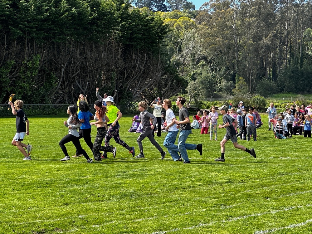 8th Graders Celebrating Track & Field Day